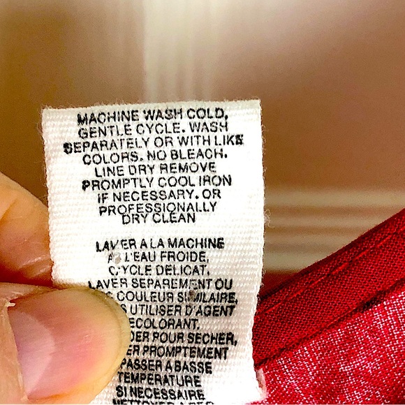 WEEKEND CLOTHESLINE Red Sleeveless Asian motif 100% Rayon EUC pockets - Picture 10 of 10